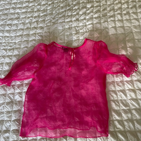 House of Harlow 1960 Pink Organza sheer blouse - Picture 6 of 6